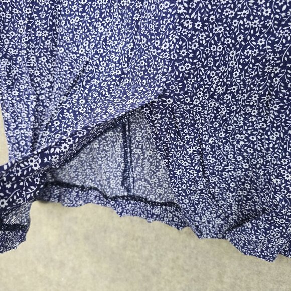 Vintage 80-90's All That Jazz Floral Belted Midi Dress Blue/White Size S Vintage - Picture 6 of 12